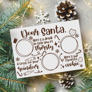 Santa Cookie Tray Cut File, Weihnachtsplätzchen svg DIY, Heiligabend Cookie Board svg, Nikolausmilch und Kekse svg, Leckereien für Nikolaus svg