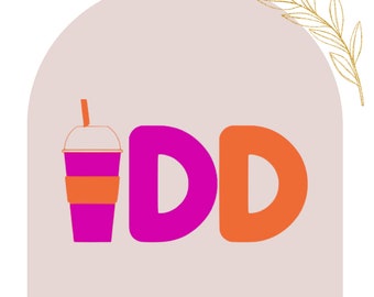 Dunkin' SVG Schnittdatei: Kaffeetasse Design (Digitaler Download)