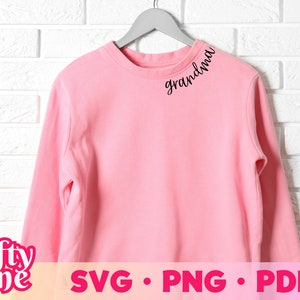 Arquivo curvado da vovó Svg para suéteres no pescoço, Grand Mama svg, SVG FILE, ideias de presentes para a vovó, idéias de presentes diy vovó, png, arquivo de corte lateral do pescoço