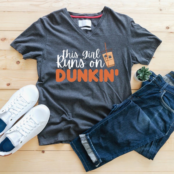 This Girl Runs on Dunkin' SVG, PNG, Digital Download, Basic, Decal Svg, Shirt Svg, Donuts and Coffee lover Svg, Iced Coffee Lover Svg