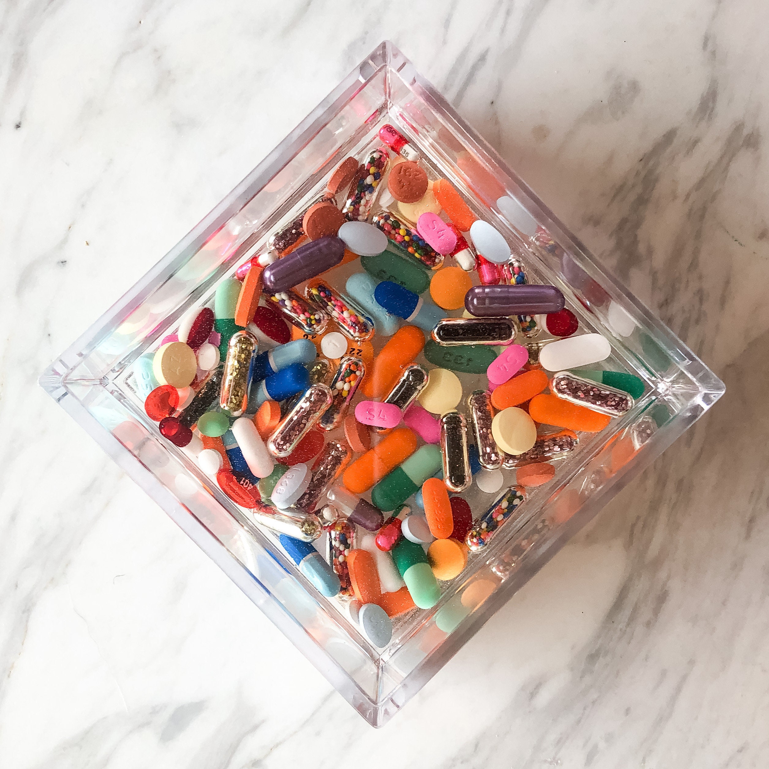 Overdose Acrylic and Resin Catch-all Tray - Trinket Dish - Pill Dish
