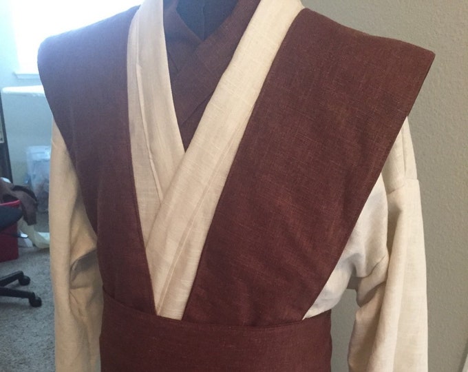 Brown /white Tunic, Tabards , Obi set