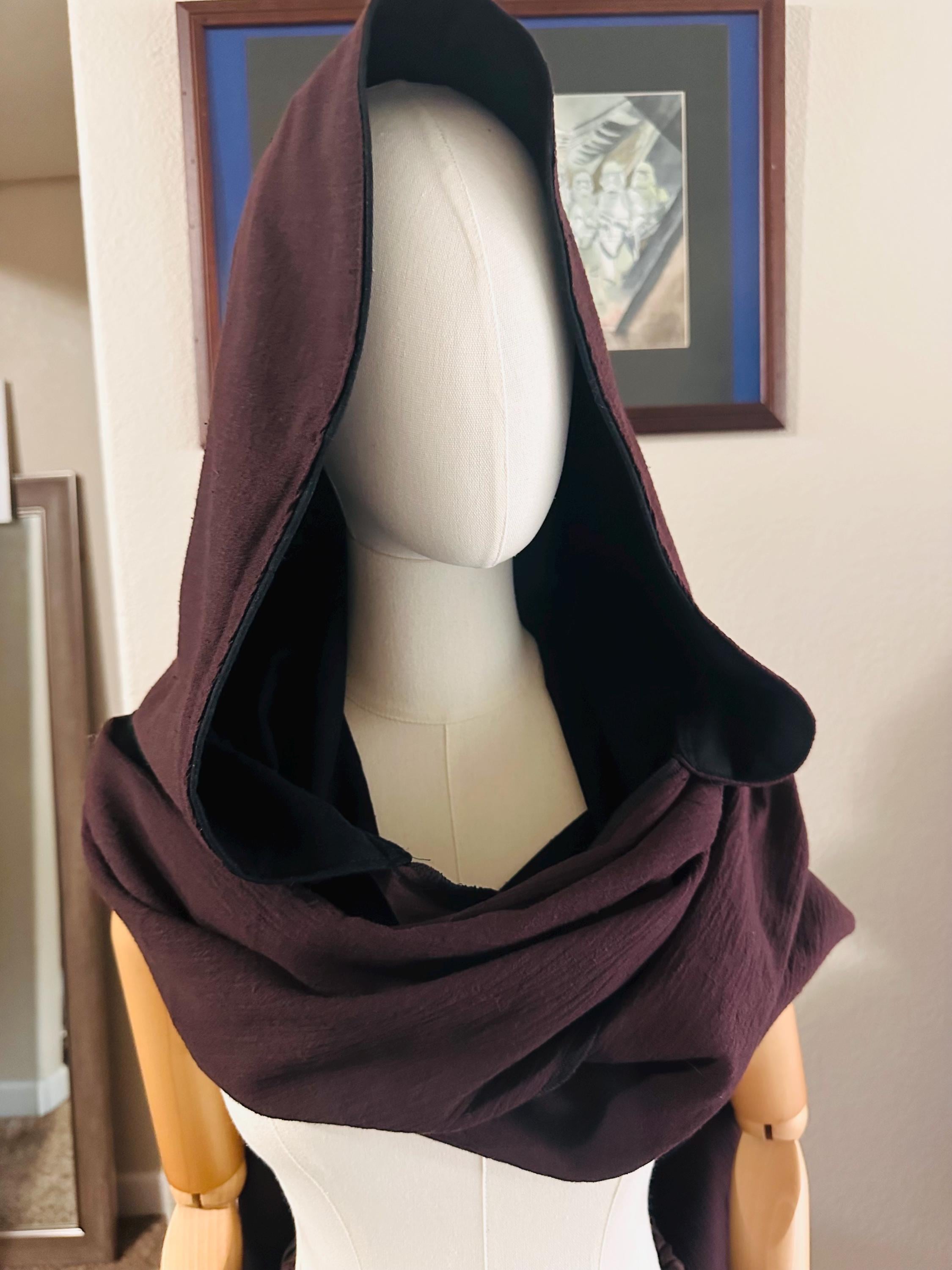 Handmade Hooded Scarf | Jedi Cosplay Hood | Festival Cloak Wrap