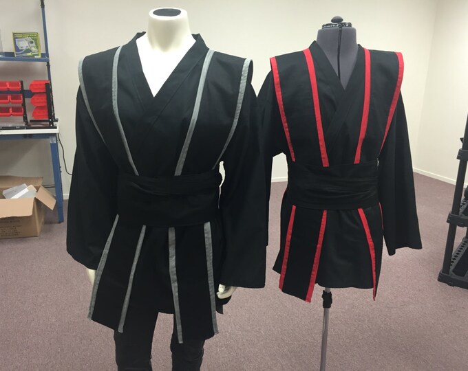 Grey or Red Trimmed Jedi Star Wars Inspired Sith/jedi Tunic, Tabards , Obi set