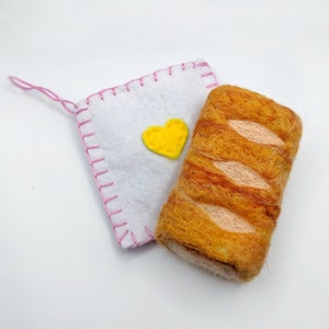 Felt Decoration Sausage Roll Quirky Gift for Food Lover Hand Felted Ornament Handmade in the UK and Gift Wrapped