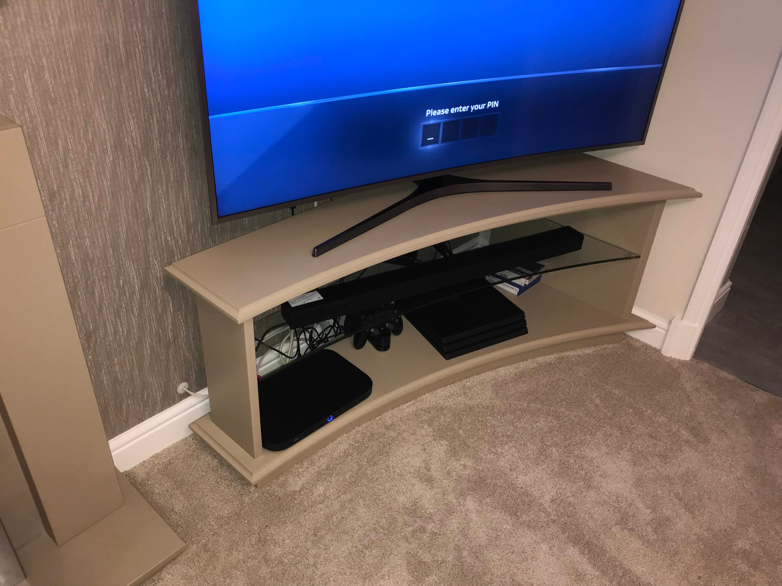 TV Corner Tv Stand Tv Unit © Etsy UK