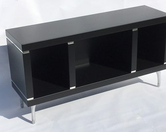 Record Storage Cabinet  in Pitch Black Satin