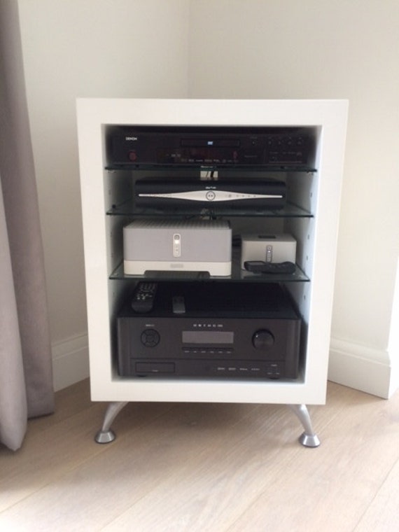 Hifi Cabinet Genus White Gloss Etsy UK