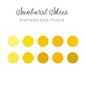Sunburst Skies | DOWNLOAD INSTANTÂNEO | Paleta de cores Procreate | Para iPad Lettering, Ilustração, Ferramenta Procreate, Arte digital