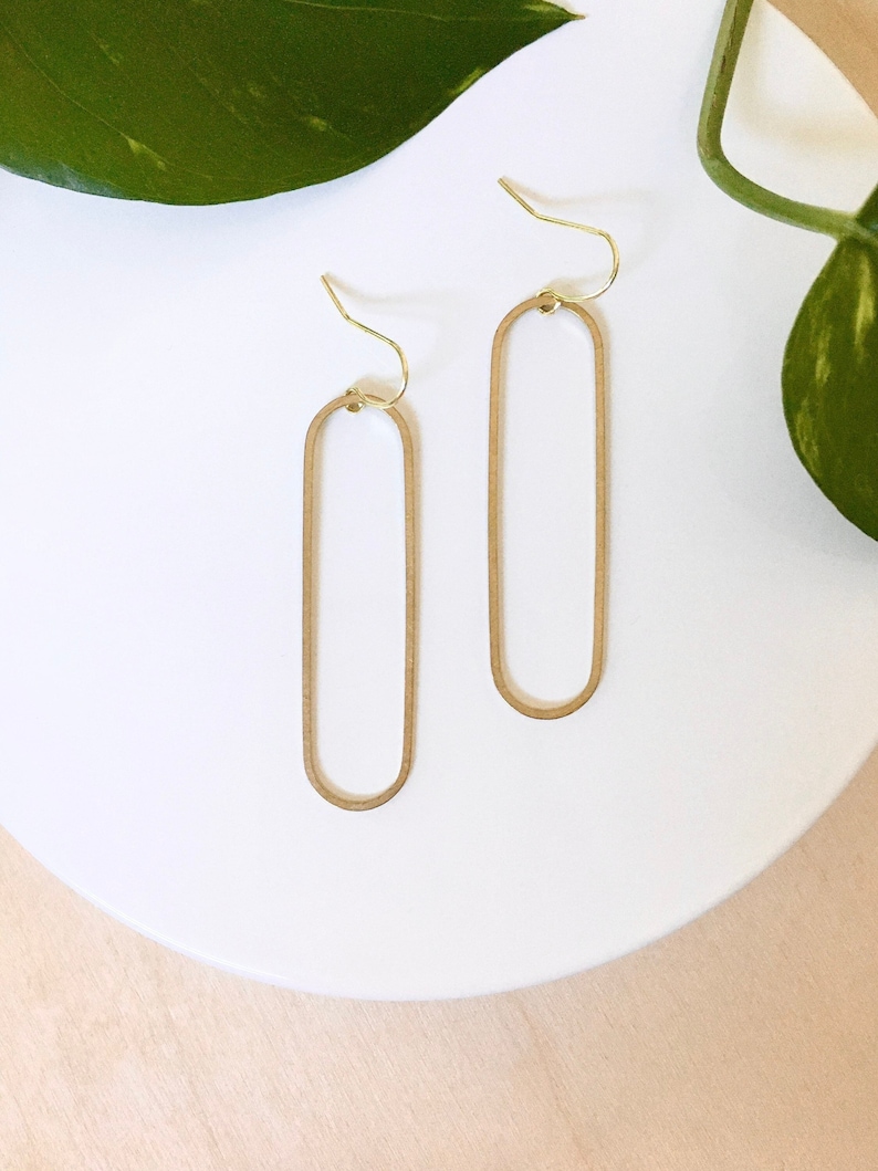 BEST SELLER Hammered Oval Hoops, Modern Minimalist Lightweight Long Gold Hoop Earrings Jewelry Gift for Her under 40 Just Short and Sweet image 4