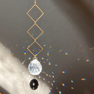 Brass Sun Catcher, Crystal Prism Rainbow Maker, Light Catcher Window Hanging Feng Shui Gold Home Office Kitchen Decor Just Short and Sweet image 8