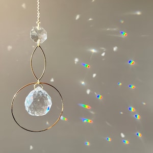 Crystal Prism Sun Catcher Rainbow Maker Light Catcher Memorial Sympathy Gift for Loss Modern Feng Shui Window Hanging | Just Short and Swee