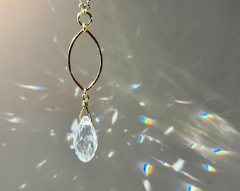 Marquis Car Charm, Crystal Prism Rainbow Maker, Rear View Mirror Car Accessories