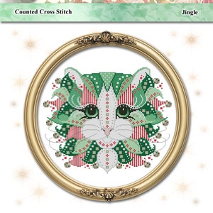 PDF DOWNLOAD • Kitty And Me &quot;Colorful Cats: Jingle&quot; • Counted Cross Stitch Pattern • Winter
