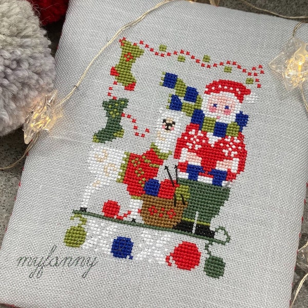 CROSS STITCH PDF Knitting With Santa by My Fanny