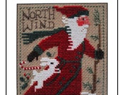 PRAIRIE SCHOOLER quot 2020 Yearly Santa quot Cross Stitch Pattern Primitive Christmas, Santa, Rabbit, North Wind