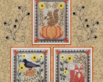 CROSS STITCH PDF Bittersweet Trio by Waxing Moon Designs