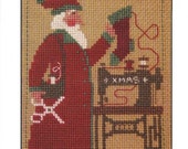 PRAIRIE SCHOOLER quot 2006 Yearly Santa quot Cross Stitch Primitive Santa Pattern, Chart Primitive Christmas