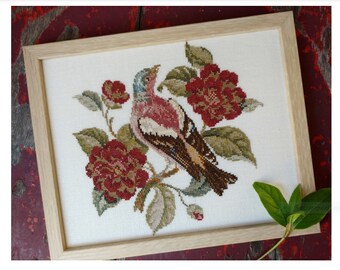 PDF Instant Download "Among The Roses" • Counted Cross Stitch by MOJO STITCHES • Reproduction