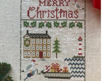 PDF DOWNLOAD "Christmas By The Sea" • Counted Cross Stitch Digital Pattern by Acadia Stitchery