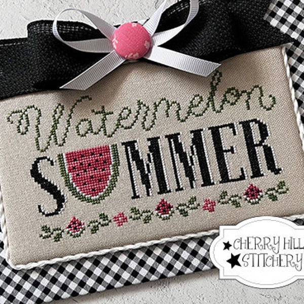 CROSS STITCH PDF Watermelon Summer by Cherry Hill Stitchery