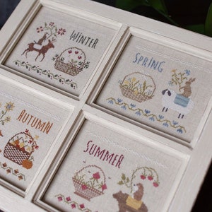 CROSS STITCH PDF Seasonal Baskets Sampler by Bluebird Needleworks