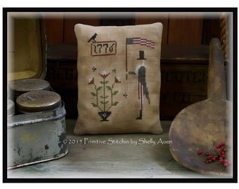 Uncle Sam 1776 Pillow by Primitive Stitchin, USA 250th Anniversary (Digital Download)