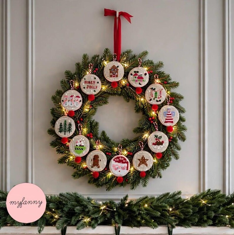 12 Little Christmas Decorations, Cross Stitch PDF Pattern, My Fanny image 2