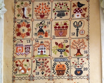 CROSS STITCH PDF Shabby Autumn Calendar by Cuore e Batticuore
