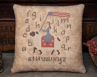 Liberty's Ride Pillow by Primitive Stitchin, Digital Download, USA 250th Anniversary