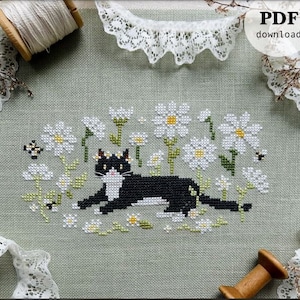 CROSS STITCH PDF Tuxey Daisy by Stitch With Coffee