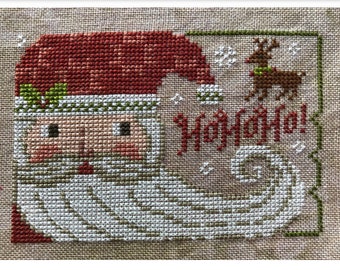 CROSS STITCH PDF Santa Ornament 2022 by Acadia Stitchery