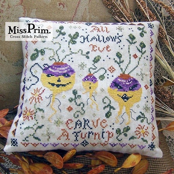 Spooky Turnips by Miss Prim, Halloween Cross Stitch, Digital Download PDF