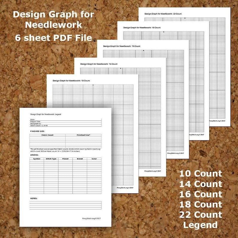 PDF INSTANT DOWNLOAD Cross Stitch Graph Paper Needlework - Etsy