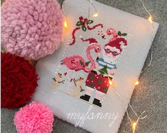 CROSS STITCH PDF Santa and Merry Flamingos by My Fanny