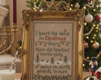 I Heard The Bells Ring, Prim Stitcher Shoppe, Cross Stitch Pattern, Digital Download PDF