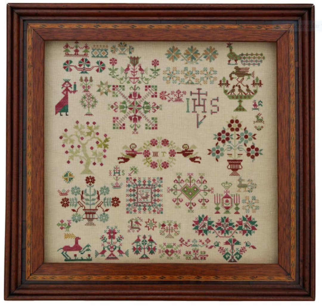 Sampler Gigi R CROSS STITCH PDF the Lonely Virgin by Gigi R • Reproduction Sampler - Etsy