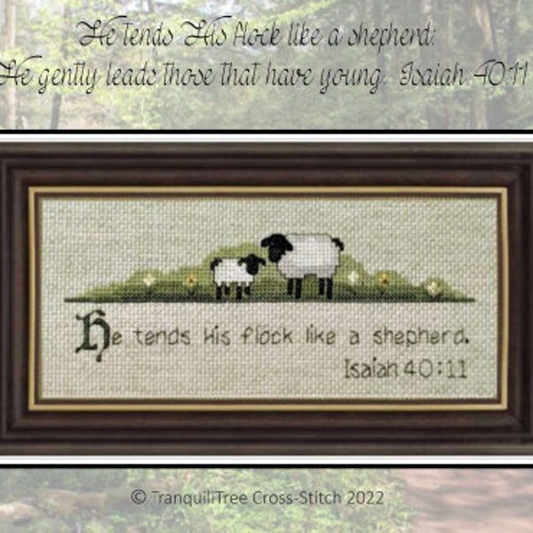 CROSS STITCH PDF He Tends His Flock by TranquiliTree