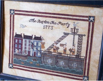 CROSS STiTCH PDF The Boston Tea Party by Willow Hill Samplings - USA 250th Anniversary