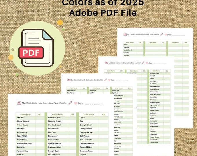 Classic Color Works Chart.pdf PDF INSTANT DOWNLOAD • Classic Colorworks Floss Checklist 2025 - Floss ...