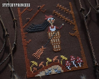 Little Baba Yaga by Stitchy Princess, Halloween Cross Stitch Pattern, Digital Download PDF