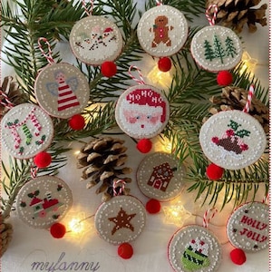 CROSS STITCH PDF 12 Little Christmas Decorations by My Fanny