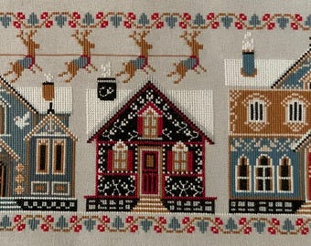 CROSS STITCH PDF Ornamented Christmas Houses by Twin Peak Primitives