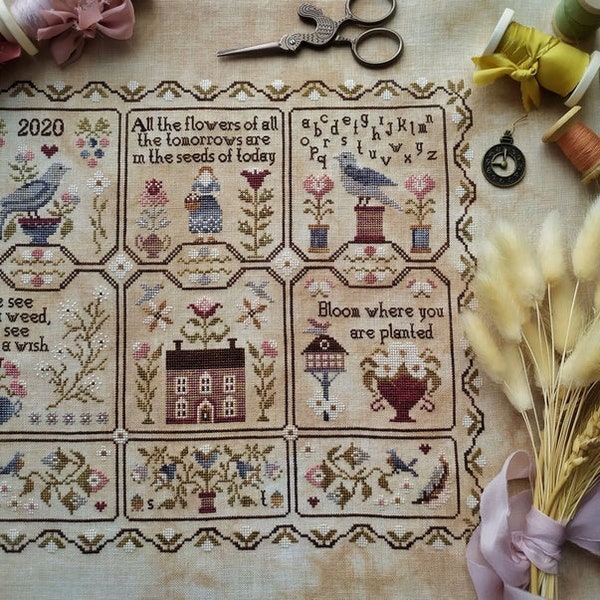 CROSS STITCH PDF Always Flowers Sampler by Stitches Through the Years