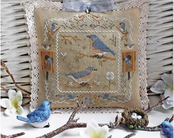 Eastern Bluebirds, Stitchy Princess, Cross Stitch, Digital Download