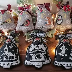 CROSS STITCH PDF Christmas Bells by Twin Peak Primitives
