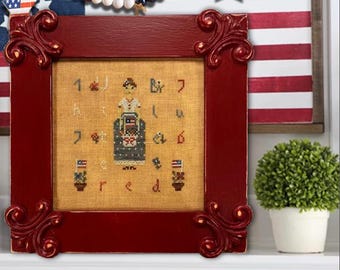 Patriotic Girl, Stitchy Princess, Cross Stitch, 250th USA Anniversary, Digital Download