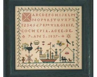 My Virginie 1837, La-D-Da, Cross Stitch Chart, PDF Download