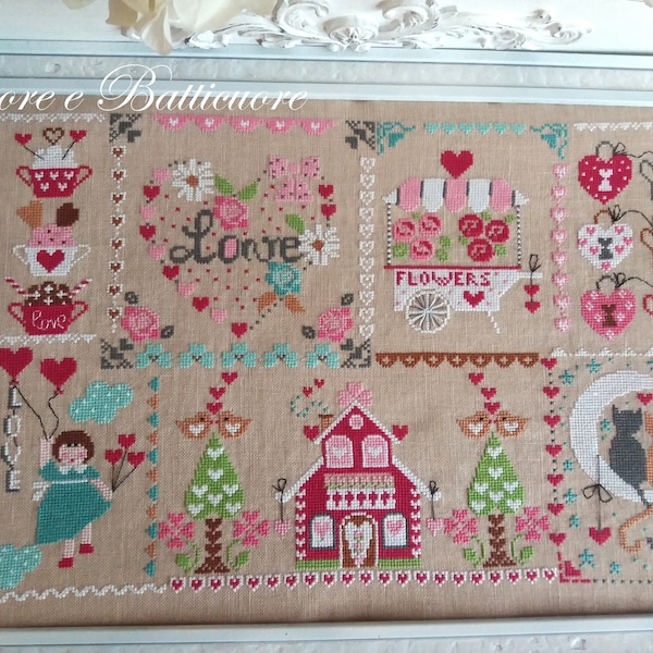 CROSS STITCH PDF Valentine's Day In Quilt by Cuore E Batticuore