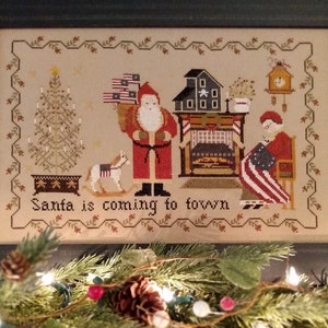 CROSS STITCH PDF A Patriotic Christmas Eve by Twin Peak Primitives
